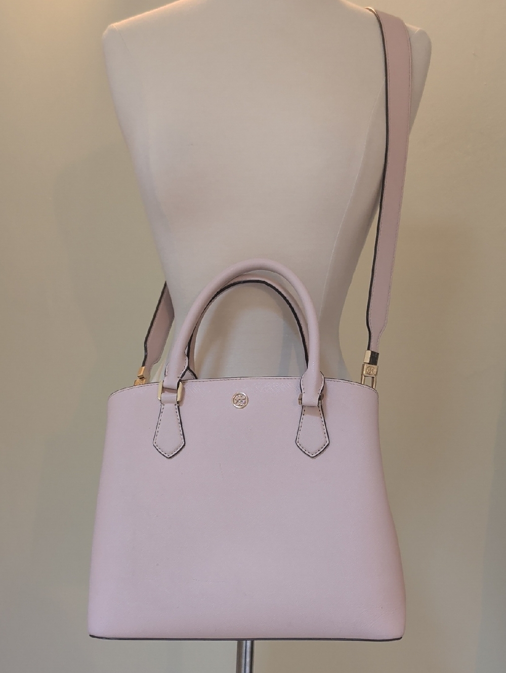 Tory Burch Women's Pink Leather Satchel Handbag